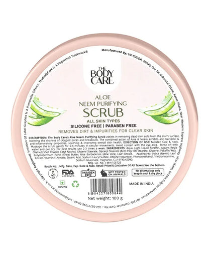 बॉडी केयर स्क्रब एलो नीम प्यूरीफाइंग 100 ग्राम