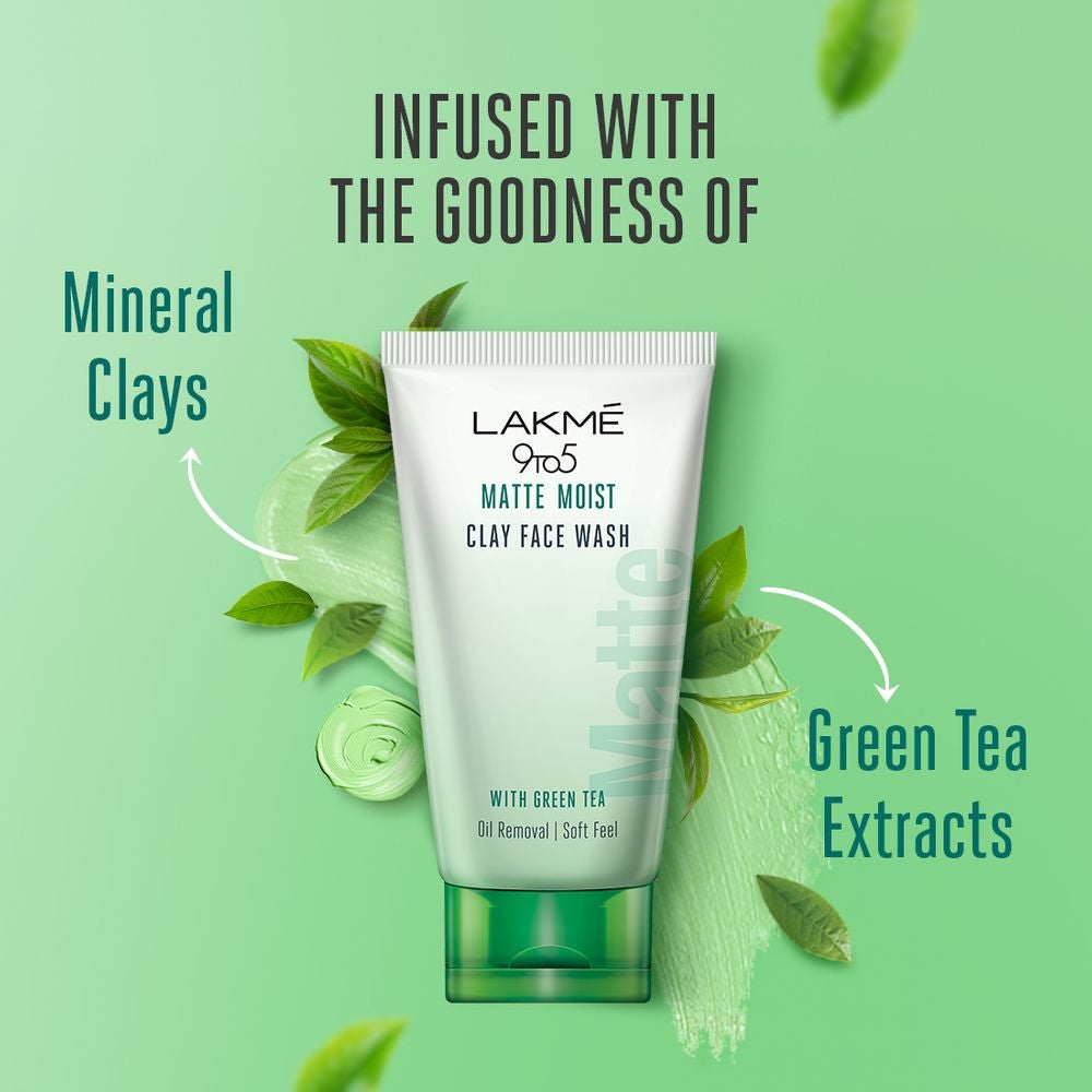 LAKME 9TO5 FACE WASH GREEN TEA CLAY 50G