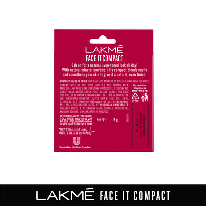 LAKME COMPACT FACE IT NATURAL SHELL 9 G