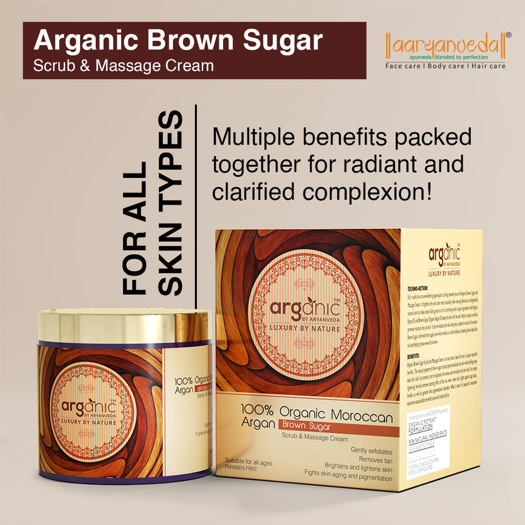 ARYANVEDA ARGANIC MOROCCAN BROWN SUGAR 100GM