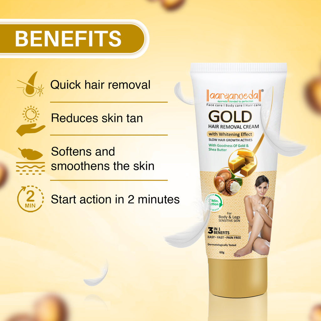 ARYANVEDA GOLD HAIR REMOVER CREAM 60GM