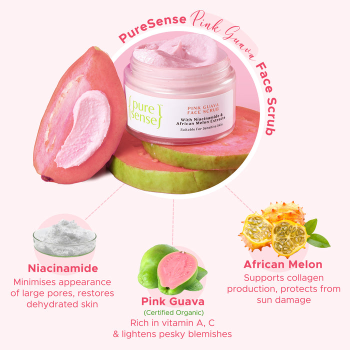 PURE SENSE PINK GAUAVA SCRUB 50G