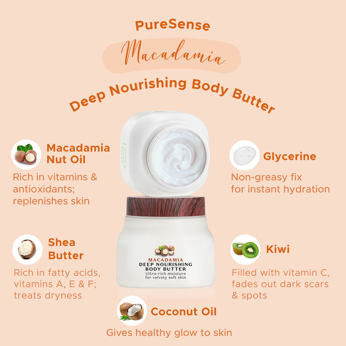 PURE SENSE BODY BUTTER DEEP NOURISHMACADMIA 140 ML