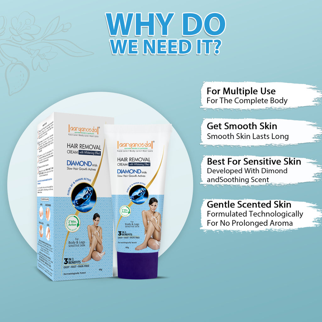 ARYANVEDA DIAMOND HAIR REMOVER CREAM 60GM