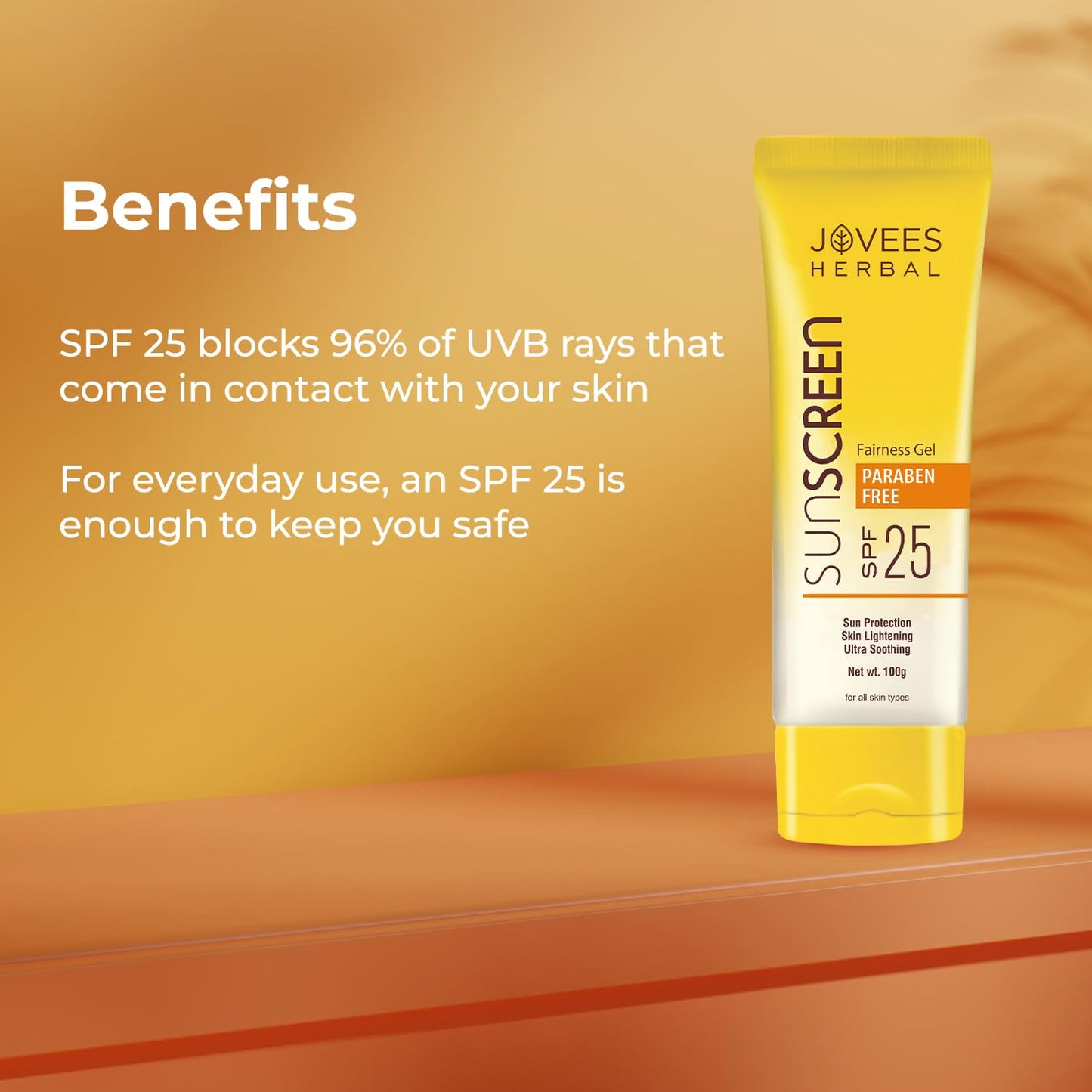 JOVEES SPF 25 SUNSCREEN GEL 100 GM