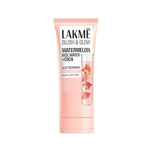 LAKME BLUSH & GLOW WATERMELON RICE WATER + CICA JELLY FACEWASH 100G