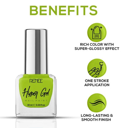 RENEE HYPER GEL NAIL PAINT LIME GREEN 10ML