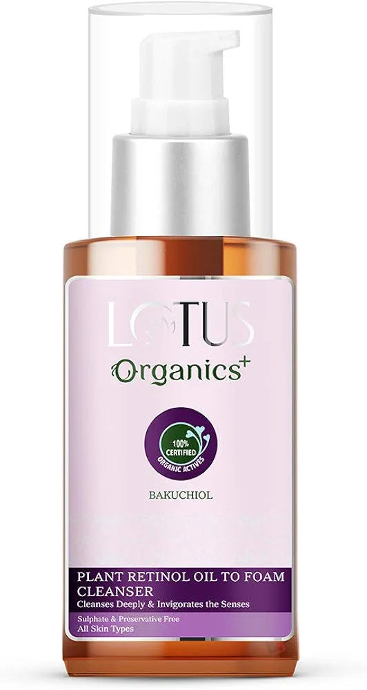 LOTUS ORGANICS PLANT RETINOL OIL TO FOAM CLEANSER 100GM