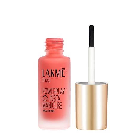 LAKME 9TO5 POWERPLAY INSTA MANICURE NAIL N8 CORAL CLOUD 6ML