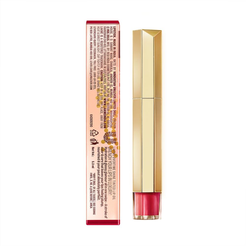 LAKME 9TO5 OVERTIME SHINE TINTED LIP OIL CORAL CHARM 5.3ML