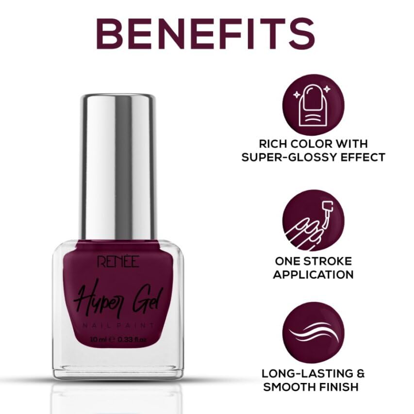 RENEE HYPER GEL NAIL PAINT FRENCH PLUM 10ML