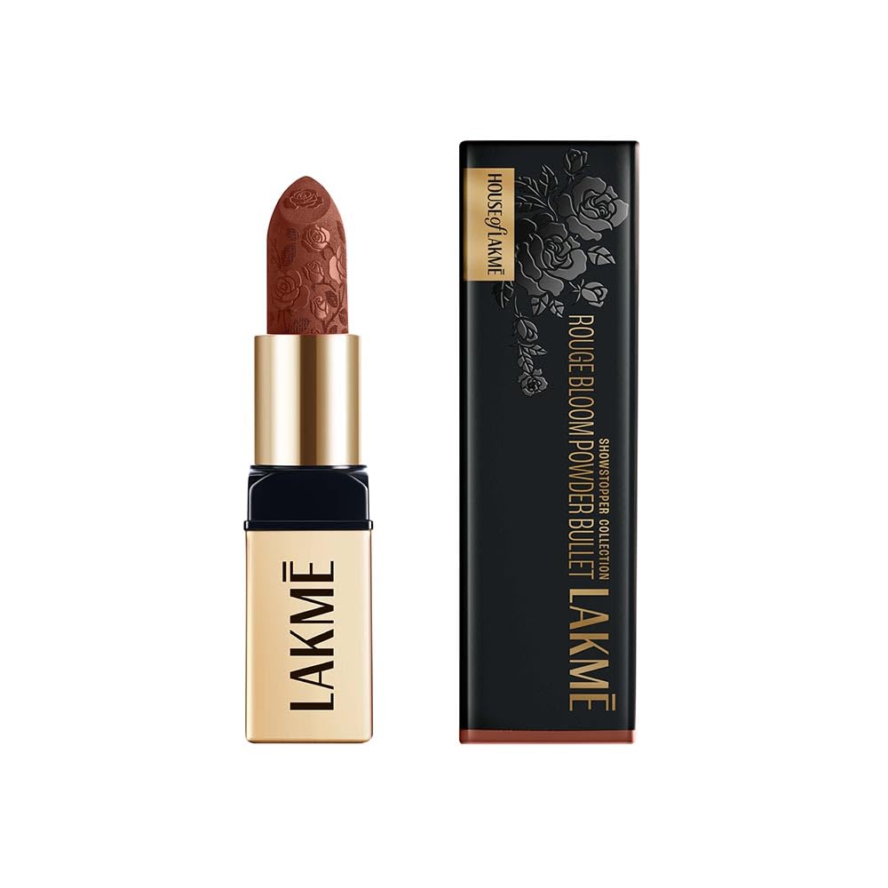 LAKME ROUGE BLOOM POWDER BULLET LIPSTICK 204 COCOA CARNATION 4G