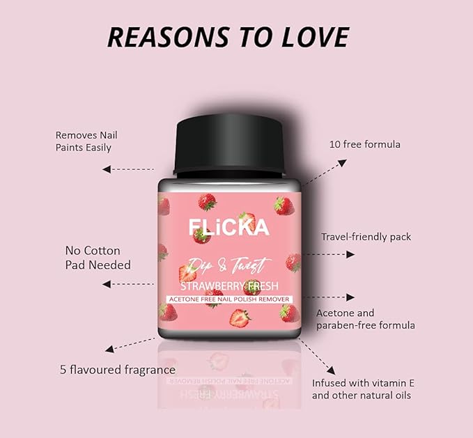 FLICKA NAIL REMOVER STRAWBERRY FRESH