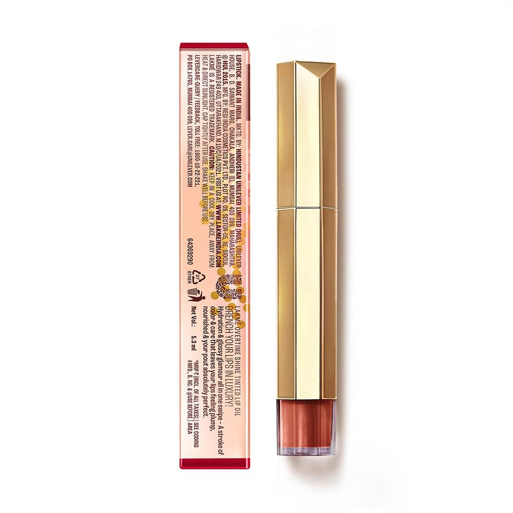 LAKME 9TO5 OVERTIME SHINE TINTED LIP OIL COCOA TRUFFLE 5.3ML