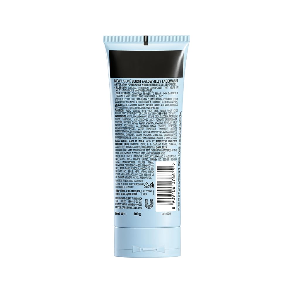 LAKME BLUSH & GLOW BLUEBERRY PEPTIDE JELLY FACEWASH 100 GM