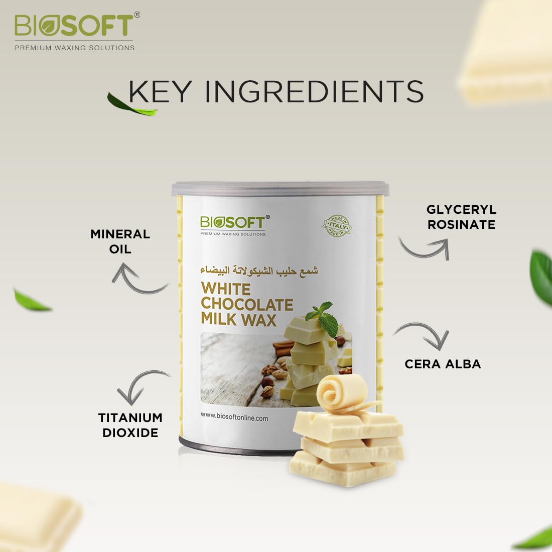 BIOSOFT WAX WHITE CHOCOLATE LIPOSOLUBLE 800 ML