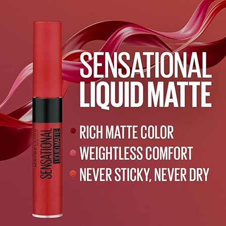 MAYBELLINE SENSATIONAL LIQUID MATTEE LIPSTICK 14 RED SERENA  CSLSLM14