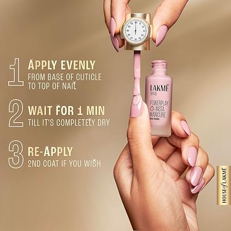 LAKME 9TO5 POWERPLAY INSTA MANICURE NAIL N8 CORAL CLOUD 6ML