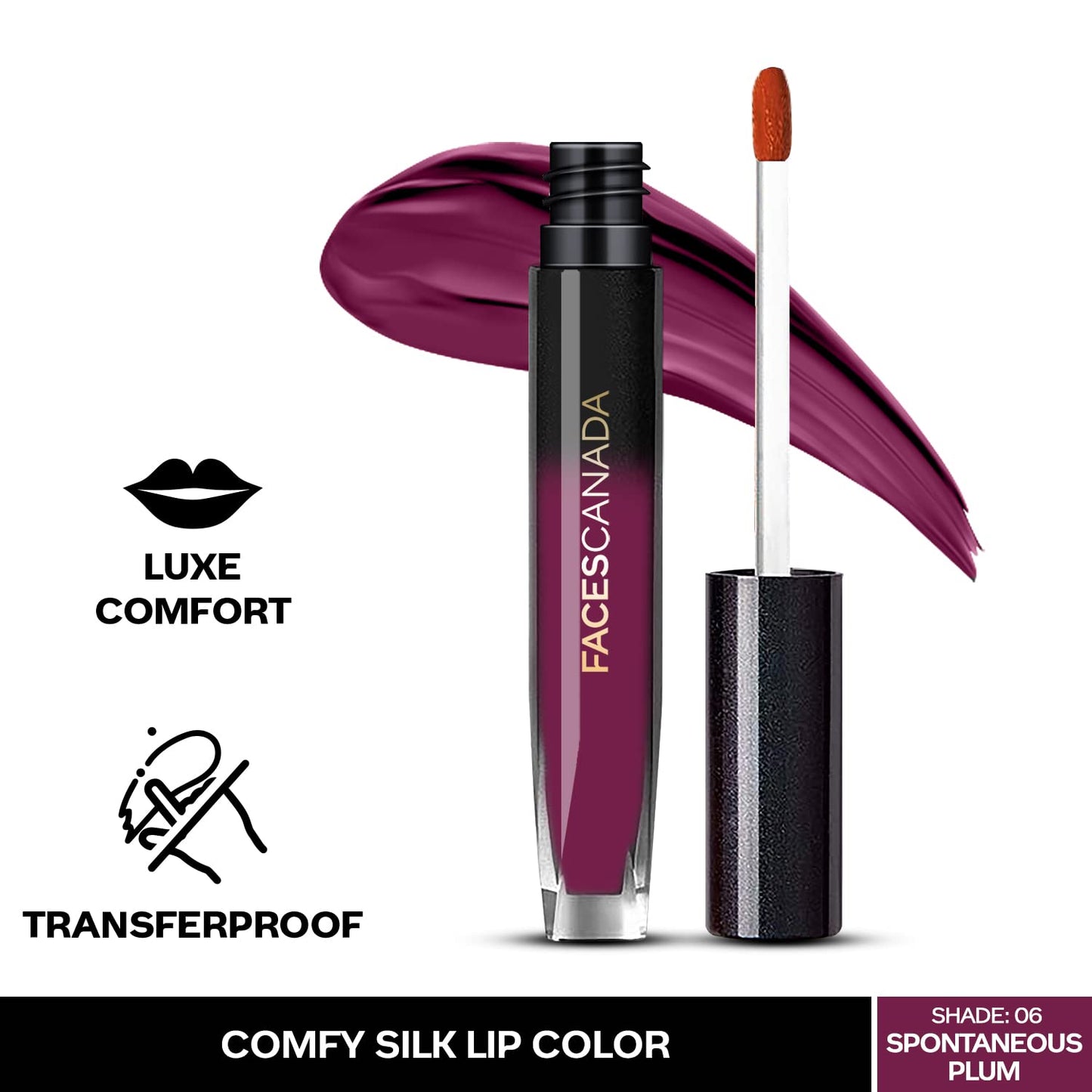 FACES COMFY SILK LIQUID LIP COLOUR SPONTANEOUS PLUM 06  CC5228