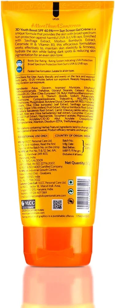 VLCC SUNSCREEN SPF 40 GEL 50G