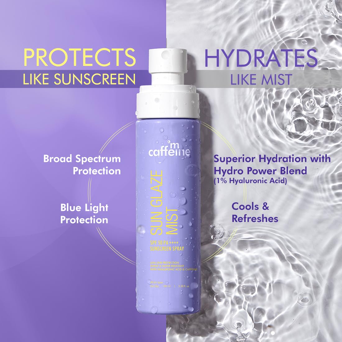 MCAFFEINE SUNSCREEN SPRAY SUN GAZE MIST SPF 50PA++++ 100ML