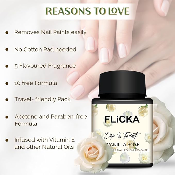 FLICKA NAIL REMOVER VANILLA ROSE