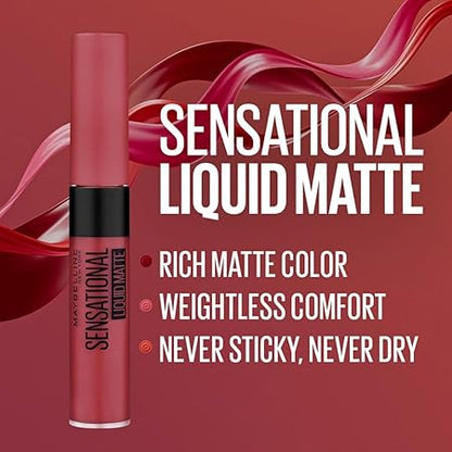 MAYBELLINE SENSATIONAL  LIQUID  MATTE LIPSTICK 22 PEACH ADDICT  CSLSLM22