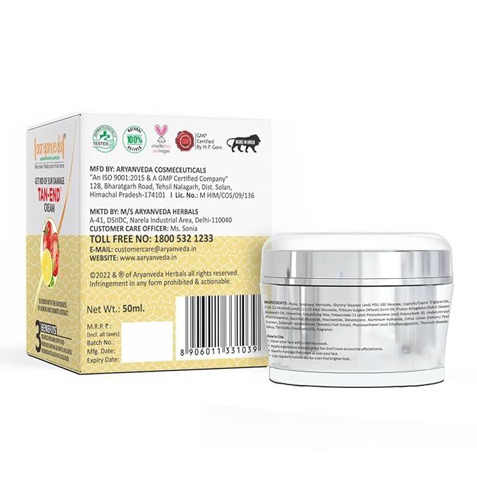 ARYANVEDA TANEND CREAM FOT ANTI TAN FAIRNESS 50ML