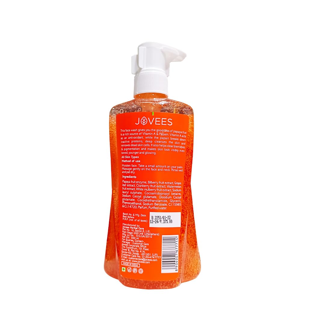 JOVEES PAPAYA FACE WASH 300ML