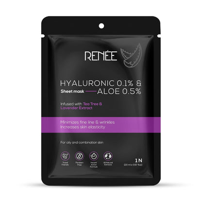 RENEE HYALURONIC 0.1% & ALOE 0.5% SHEET MASK 20ML