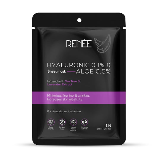 RENEE HYALURONIC 0.1% & ALOE 0.5% SHEET MASK 20ML