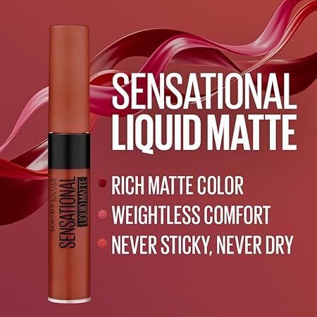 MAYBELLINE SENSATIONAL LIQUID MATTE  LIPSTICK 17 STOP ON RED  CSLSLM17