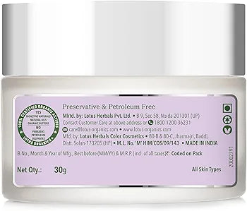 LOTUS ORGANICS PLANT RETINOL CREAM NIGHT 30GM