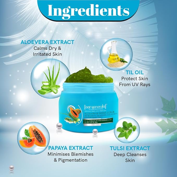 ARYANVEDA ALOEVERA PAPAYA SCRUB 400GM