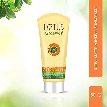 LOTUS ORGANICS ULTRA MATTE MINRAL SUNSCREEN SPF 40 100GM