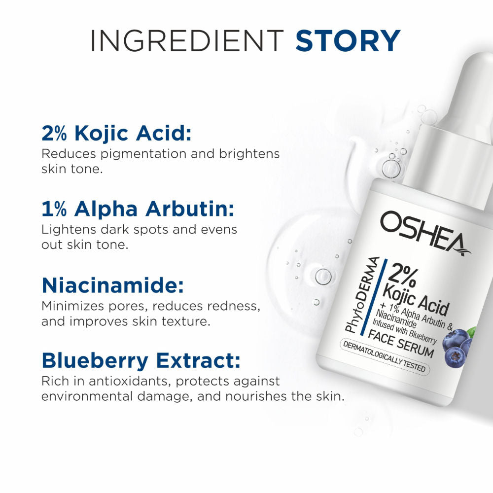 OSHEA PHYTO DERMA 2% KOJIC ACID FACE SERUM 30ML