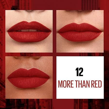 MAYBELLINE SENSATINAL  LIQUID MATTE LIPSTICK  12 MORE THAN RED  CSLSLM12