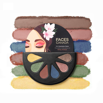 FACES 6 IN 1 EYESHADOW PALETTE 04 PARTY ANIMAL 6G