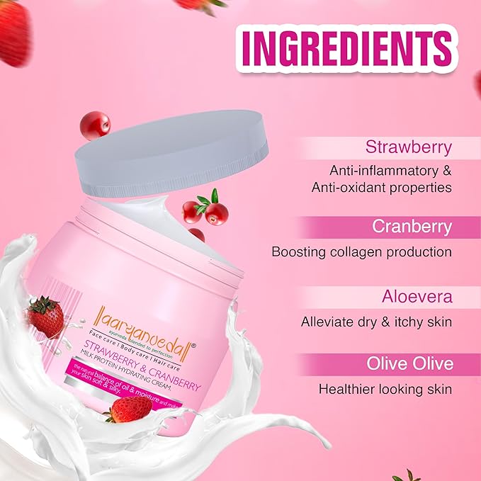 ARYANVEDA STRAWBERRY AND CRANBERRY CREAM 400GM