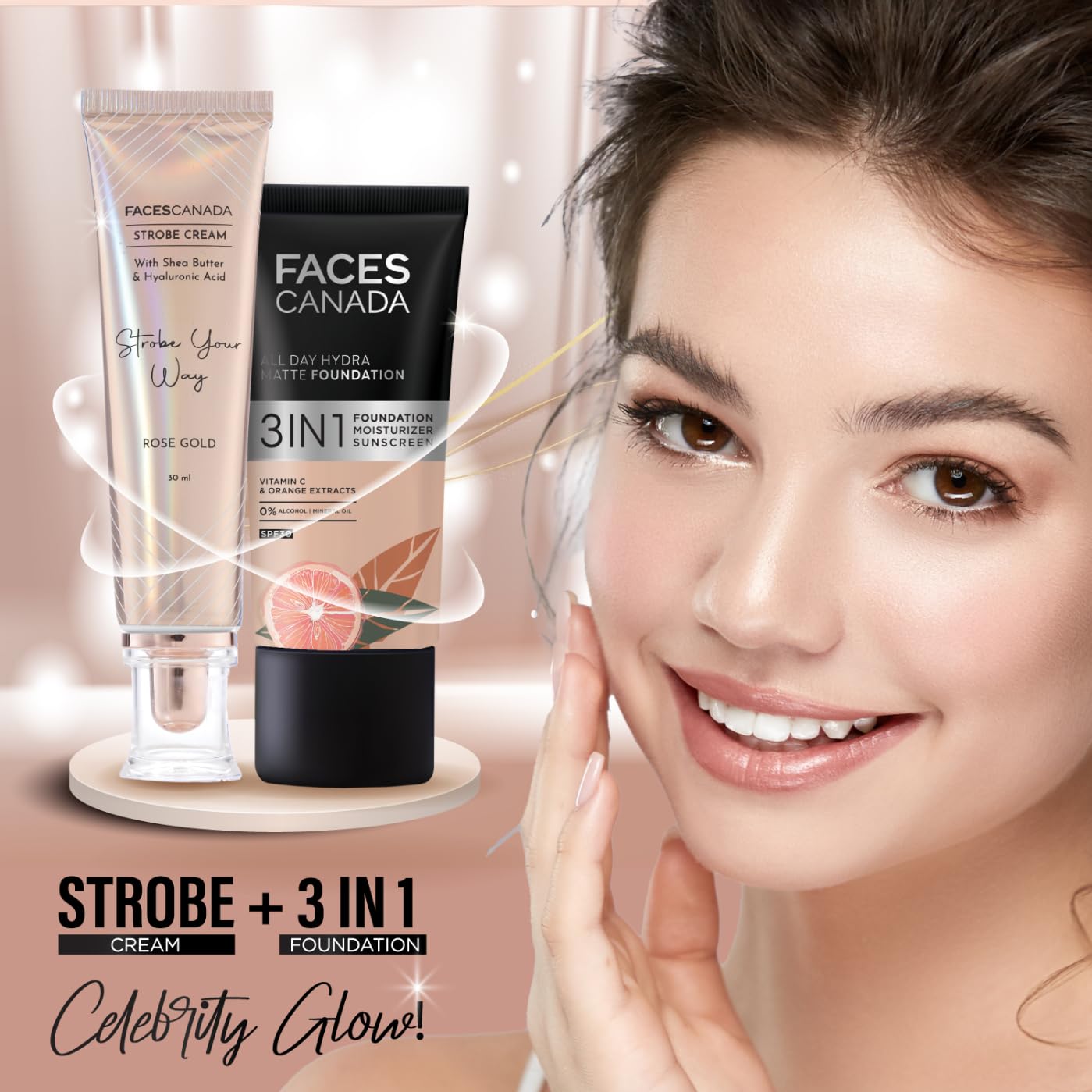 FACES STROBING CREAM ROSE GOLD 30ML