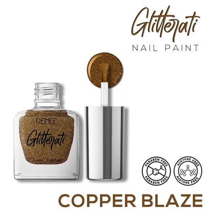 RENEE GLITTERATI NAIL PAINT COPPER BLAZE 10ML