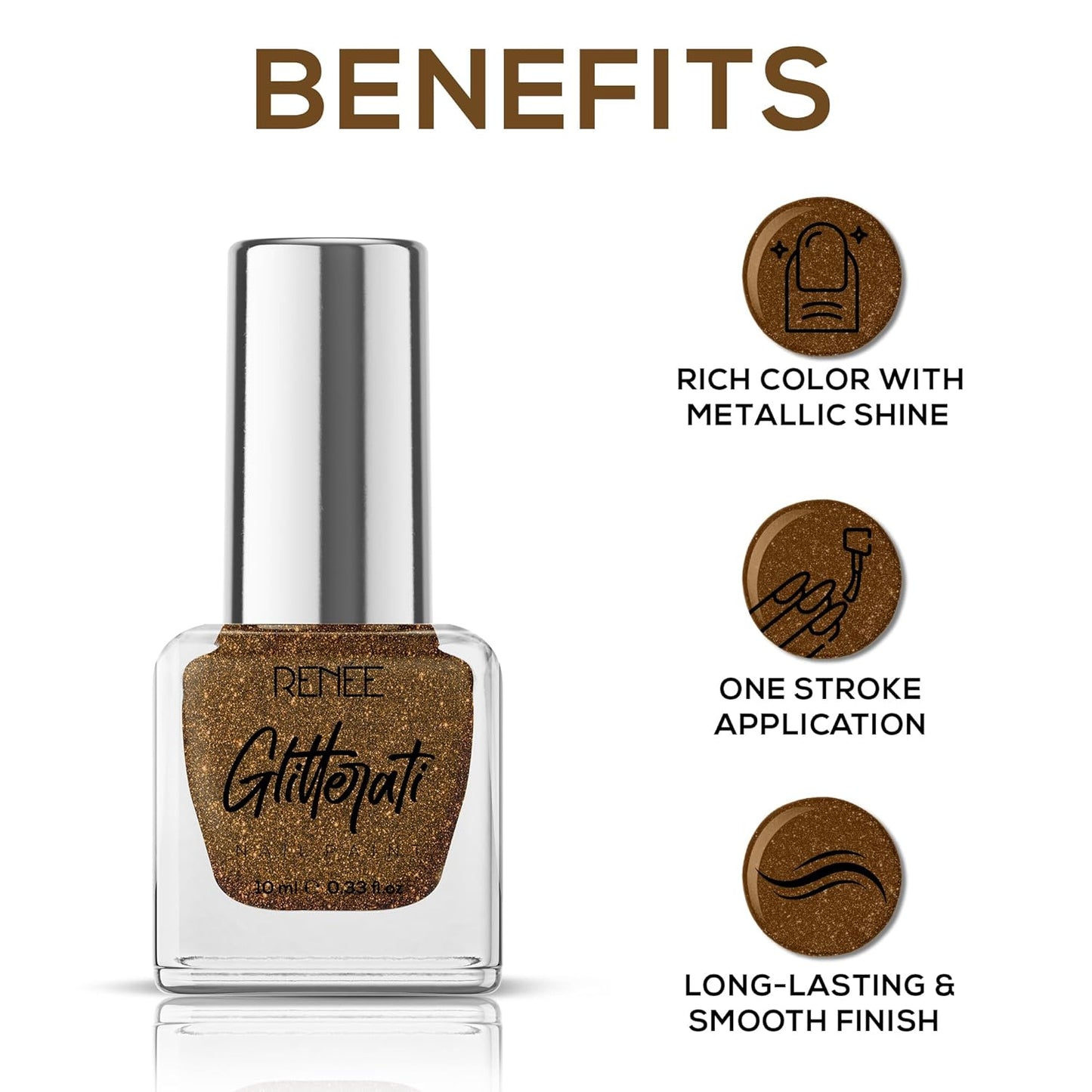 RENEE GLITTERATI NAIL PAINT COPPER BLAZE 10ML