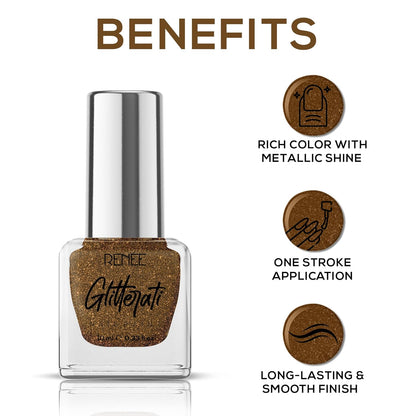 RENEE GLITTERATI NAIL PAINT COPPER BLAZE 10ML