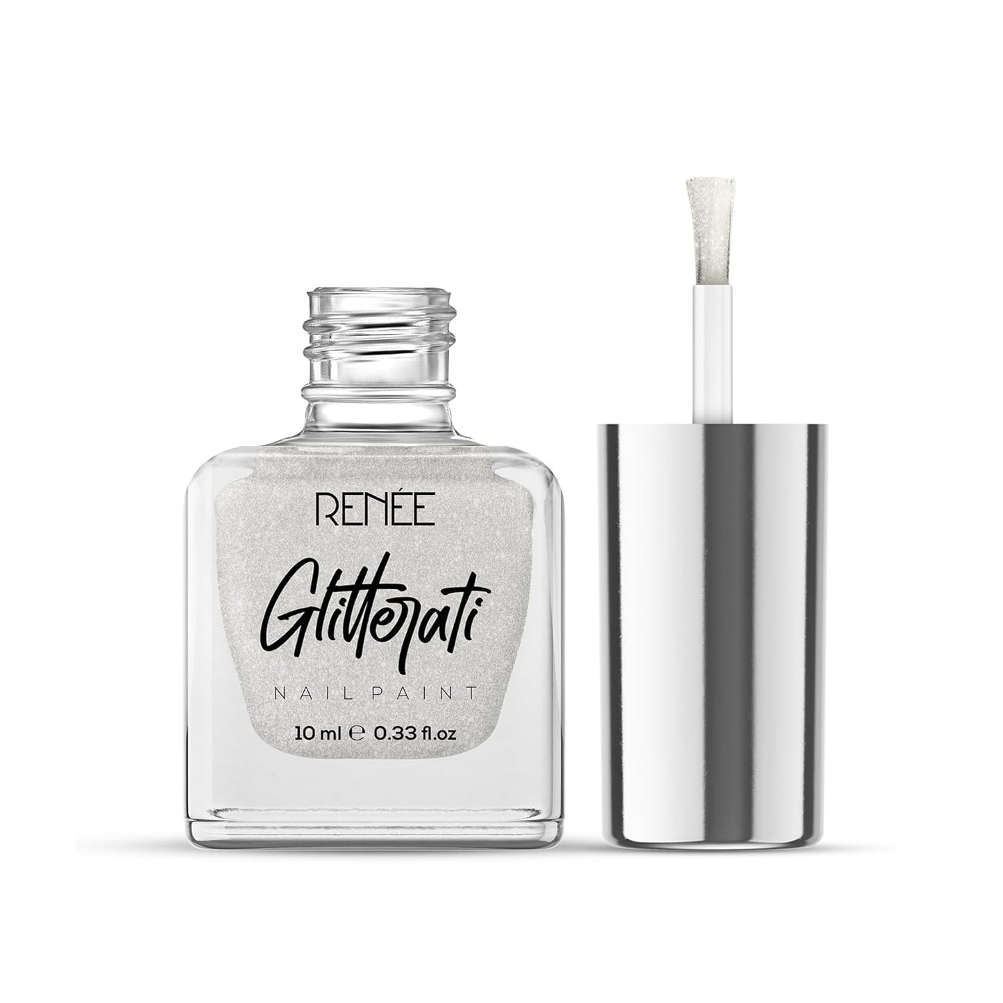 RENEE GLITTERATI NAIL PAINT WHITE SPARKLE 10ML