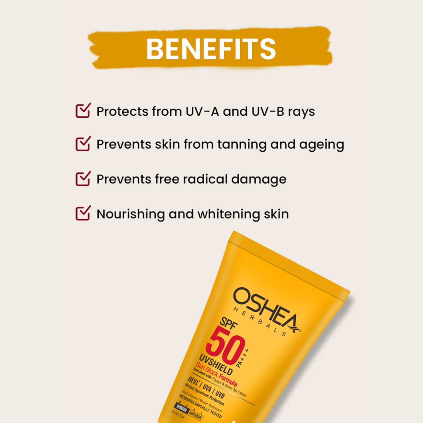 OSHEA UVSHIELD SPF 50 PA+++