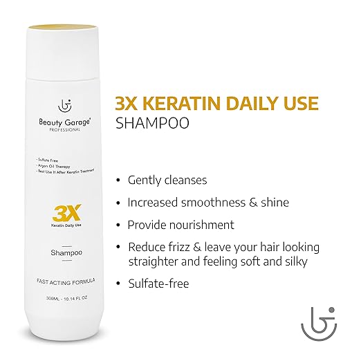 BEAUTY GARAGE 3X KERATIN SHAMPOO 300ML