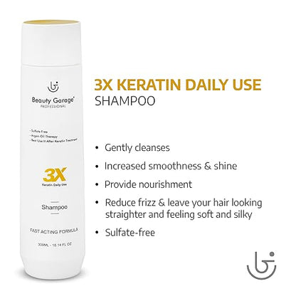 BEAUTY GARAGE 3X KERATIN SHAMPOO 300ML