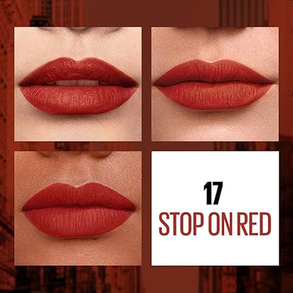 MAYBELLINE SENSATIONAL LIQUID MATTE  LIPSTICK 17 STOP ON RED  CSLSLM17