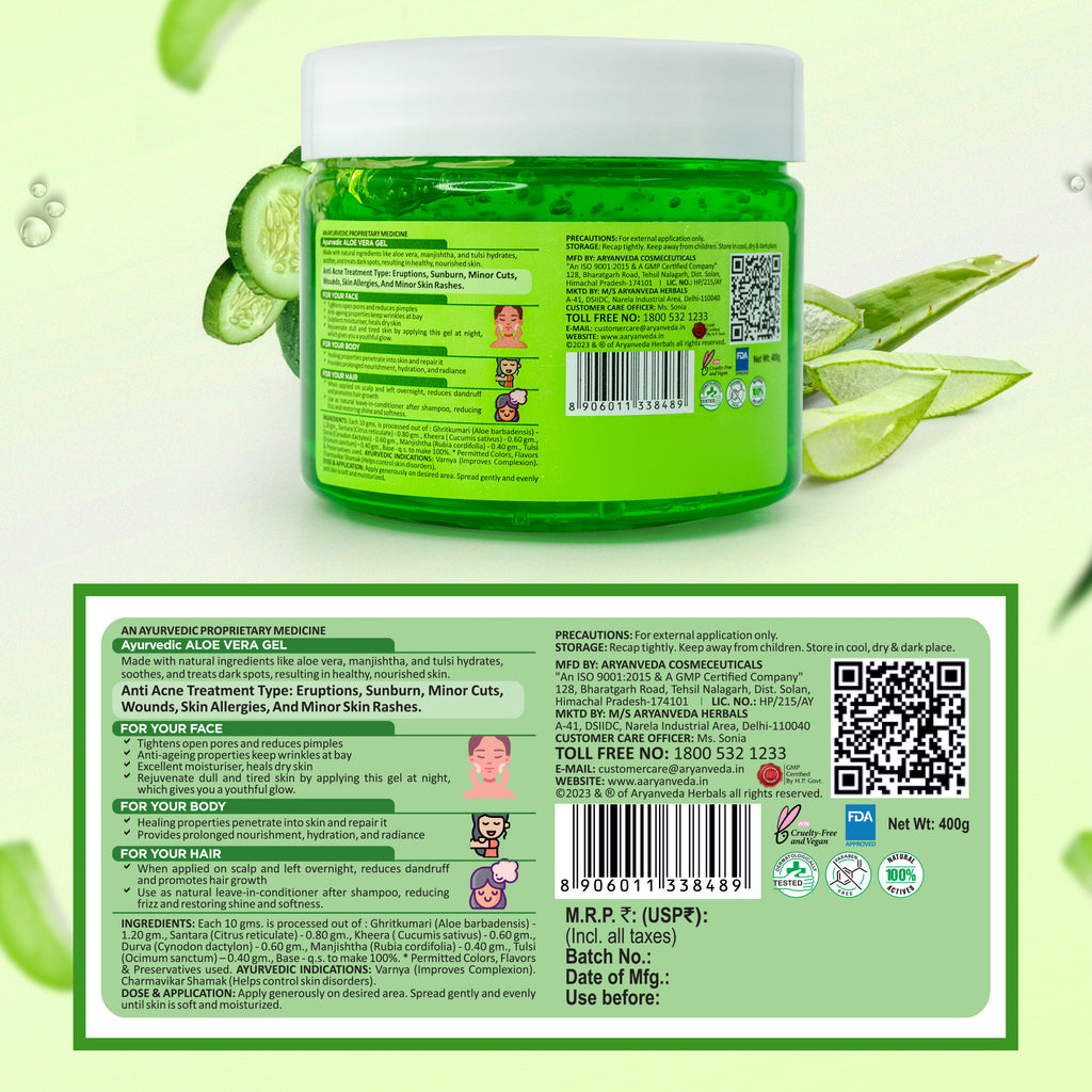 ARYANVEDA ALOE VERA GEL 400GM