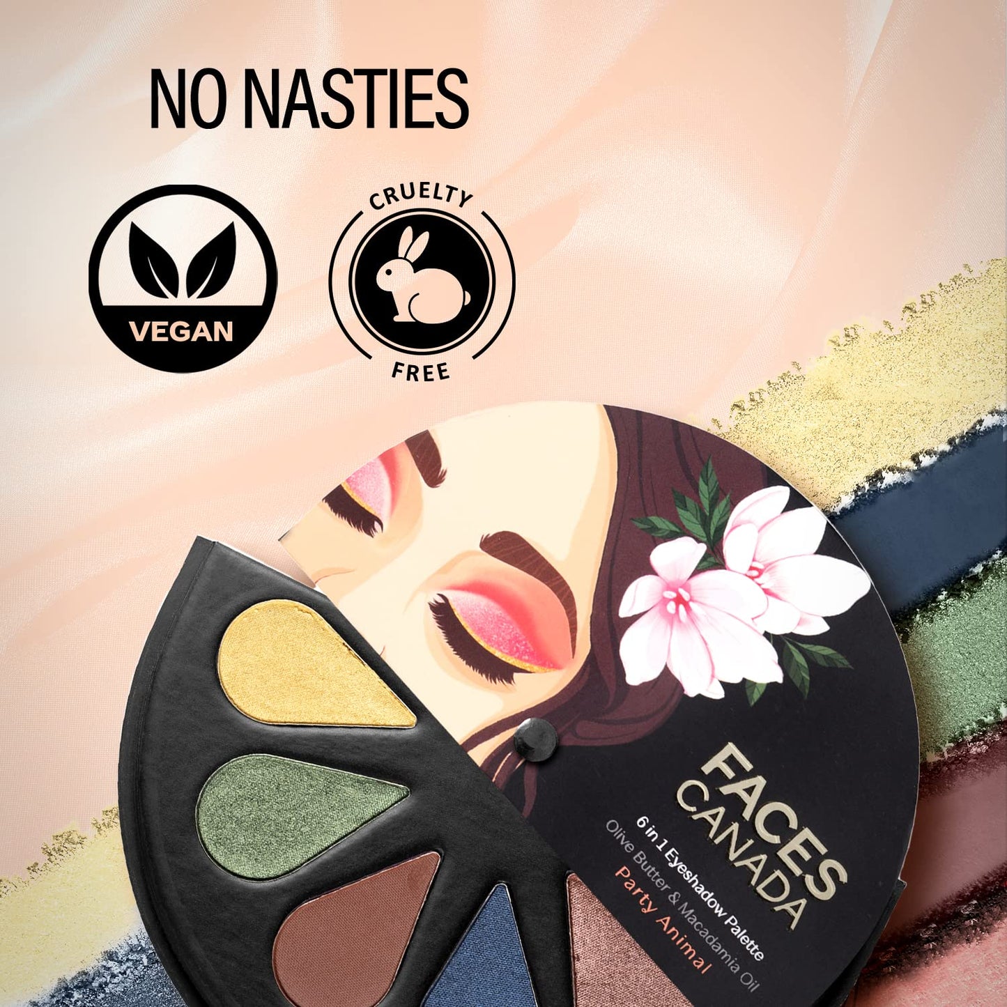 FACES 6 IN 1 EYESHADOW PALETTE 04 PARTY ANIMAL 6G
